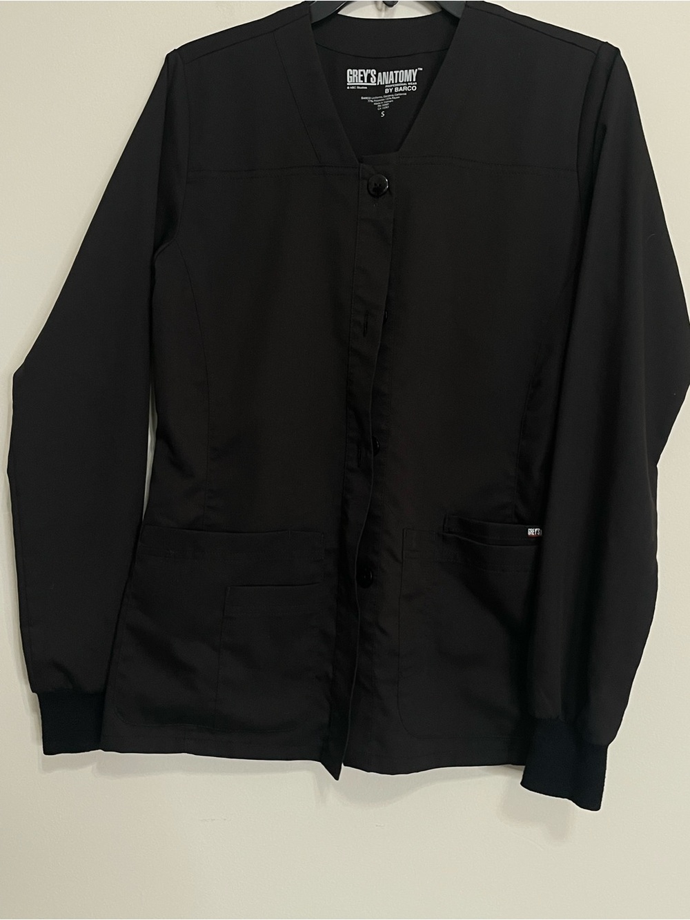 Grey's Anatomy Black Button-Front Medical Jacket~ Size Small - Picture 8 of 10